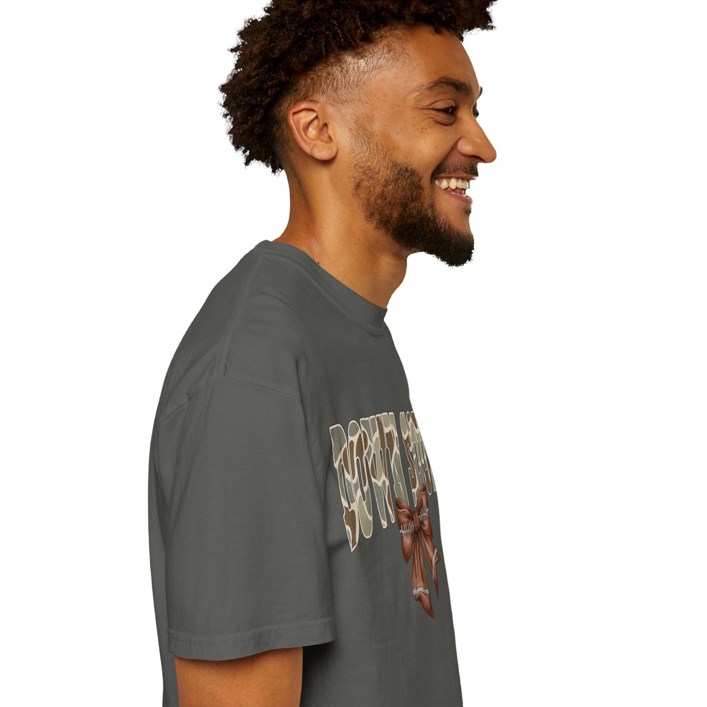 Camo Bow Graphic Tee - Trendy Apparel for Casual Outings and Birthdays