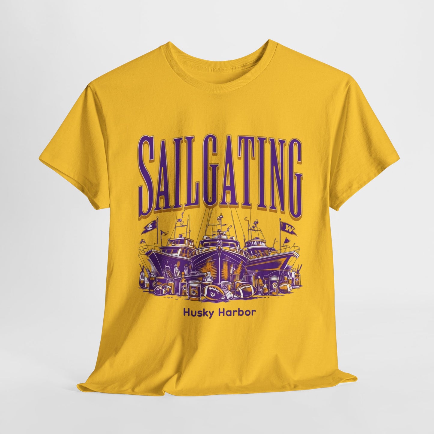 Sailgating Tee - Washington Huskies Unisex Heavy Cotton Shirt