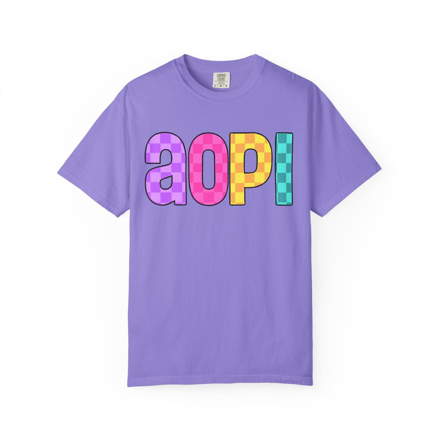 Colorful Graphic Tee - Trendy Unisex Garment-Dyed T-shirt for Casual Summer Wear and AOPI Spirit Gift