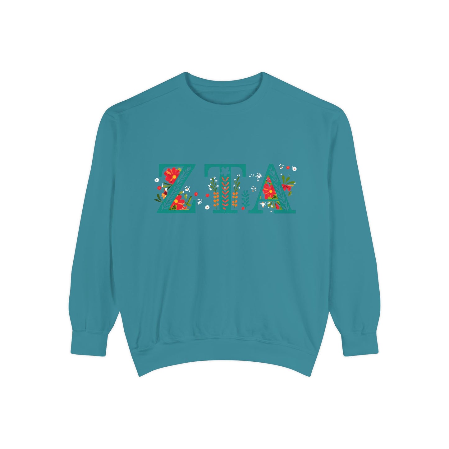 Floral ZTA Unisex Sweatshirt - Cozy Sweater for Sorority Sisters, Perfect Gift, Casual Wear, Spring Outfits, College Apparel