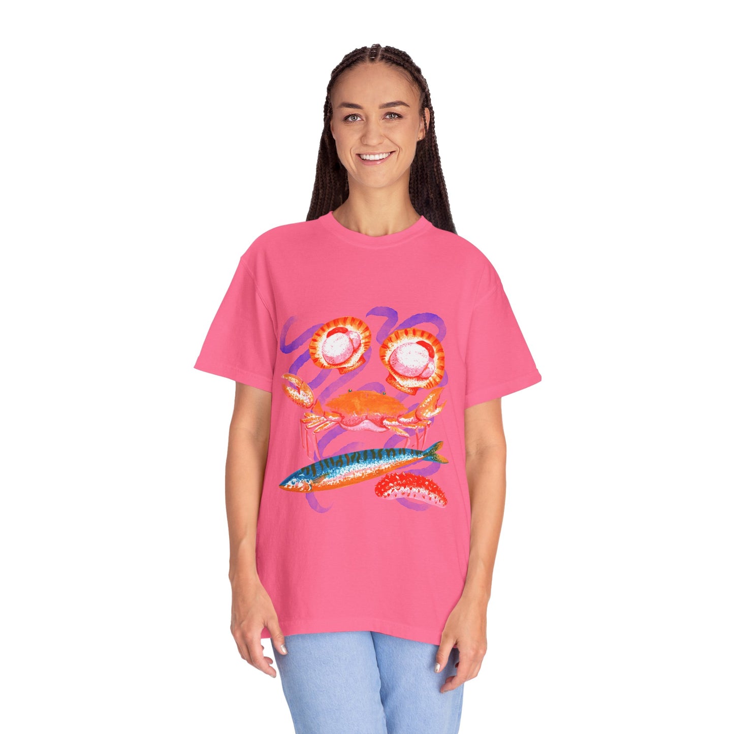 Retro Seafood Graphic T-Shirt - Fresh Catch Comfort Colors Tee
