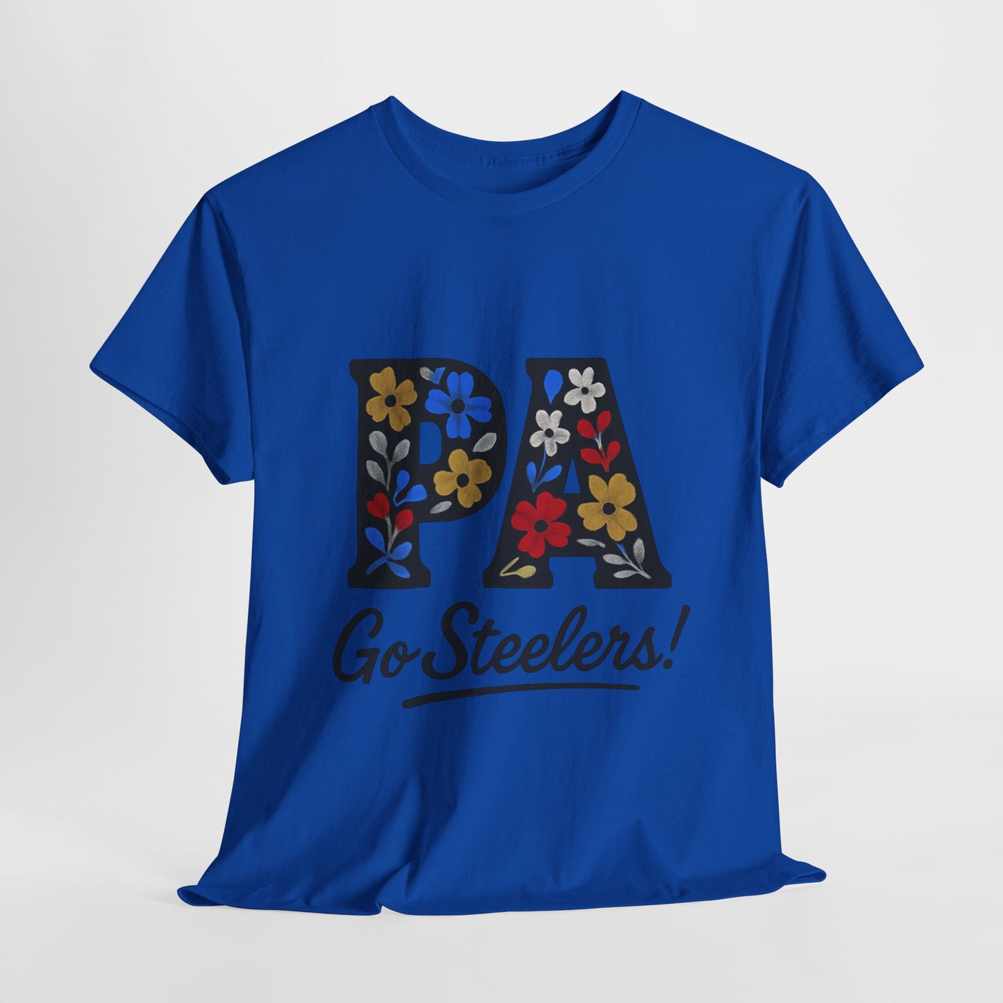 Sports Fan Tee - Floral PA Go Steelers Unisex Heavy Cotton Tee