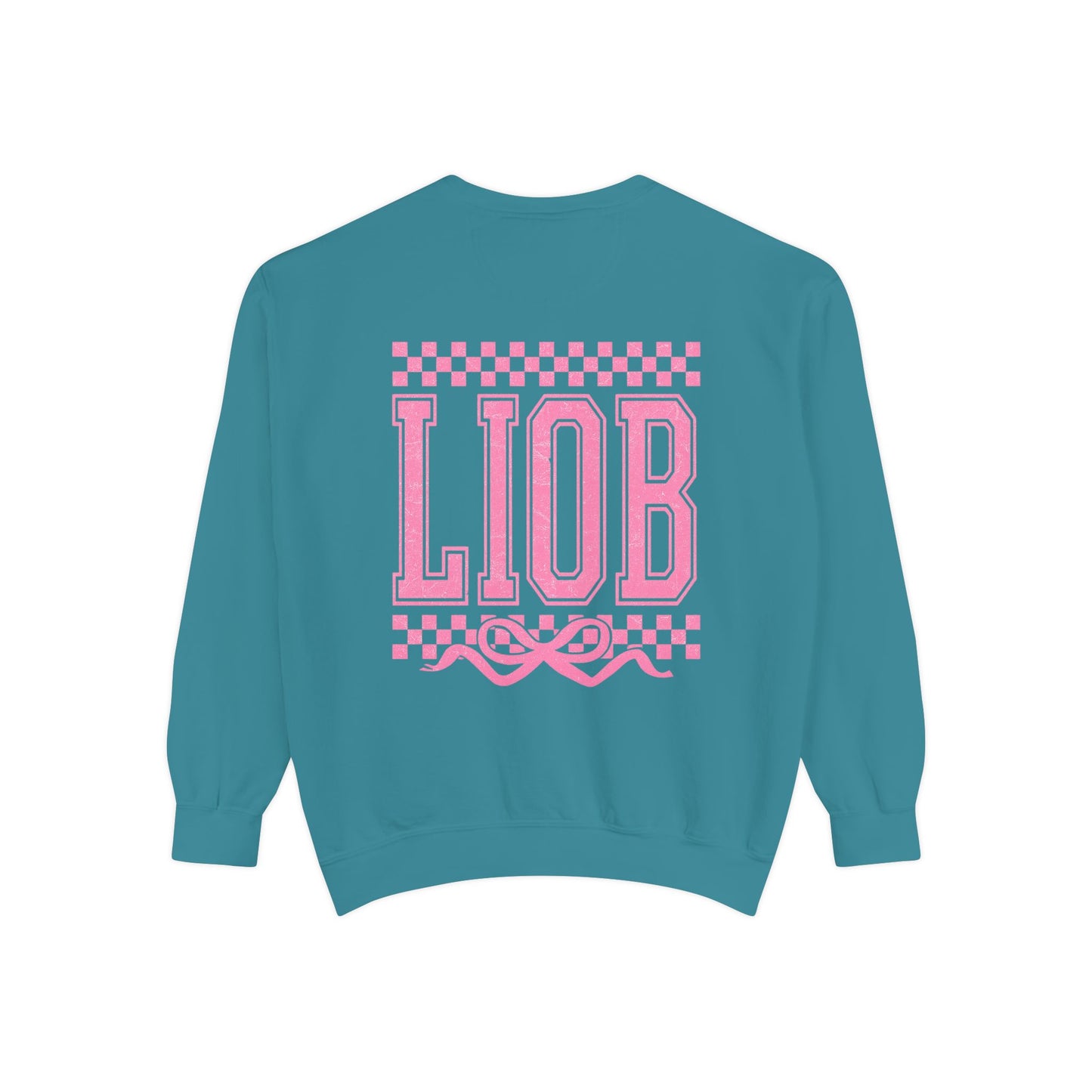 Cozy Garment-Dyed Sweatshirt with 'LIOB' Design | Casual Wear, Gift for Friends, Birthday, Celebrations, Loungewear