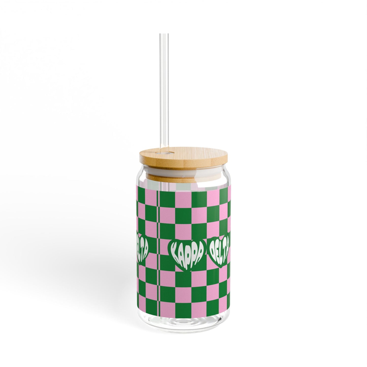 Kappa Delta Sipper Glass, 16oz | Cute Chevron Drinkware, Graduation Gifts, Sorority Merchandise, Eco-Friendly Cup
