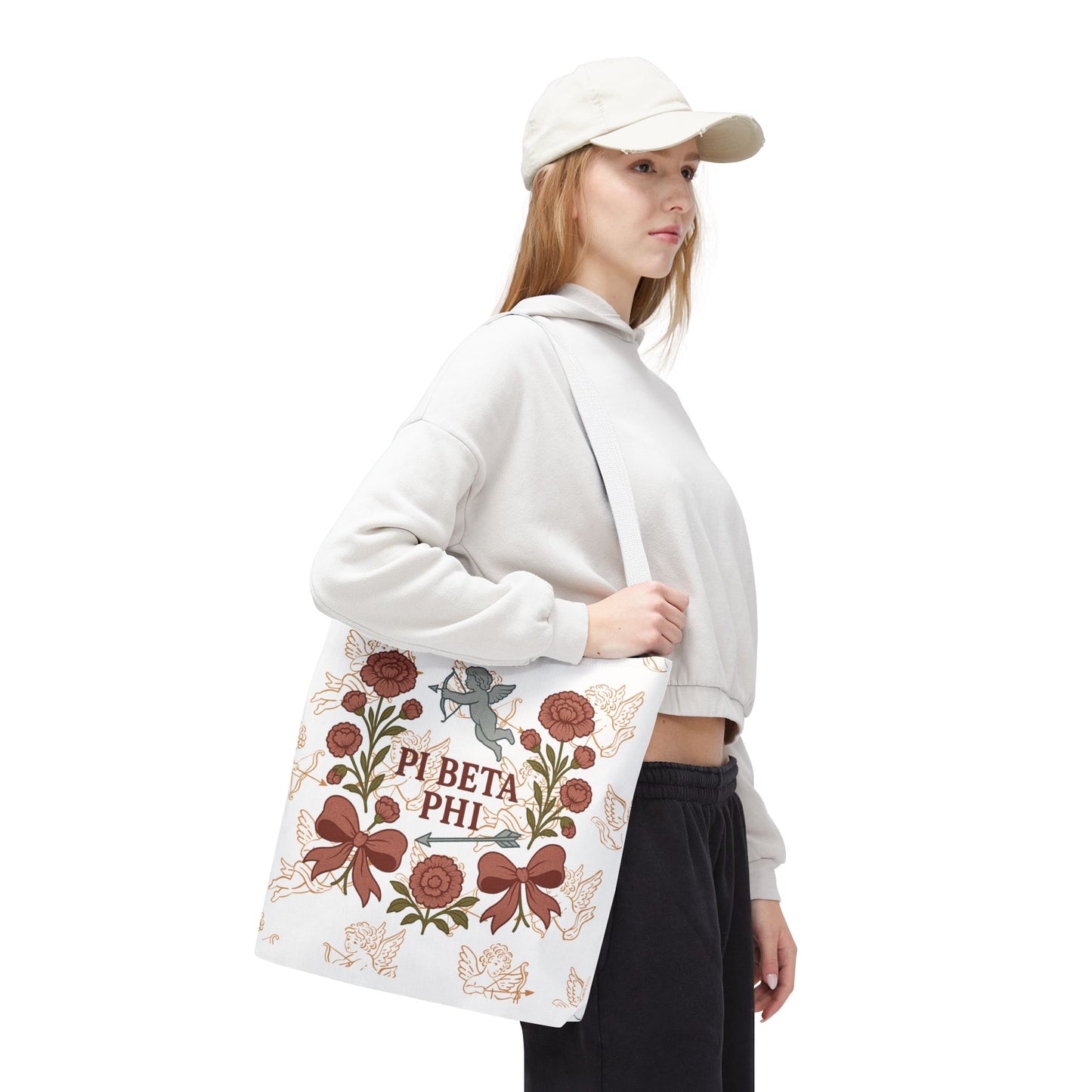 Floral Pi Phi Sorority Tote Bag