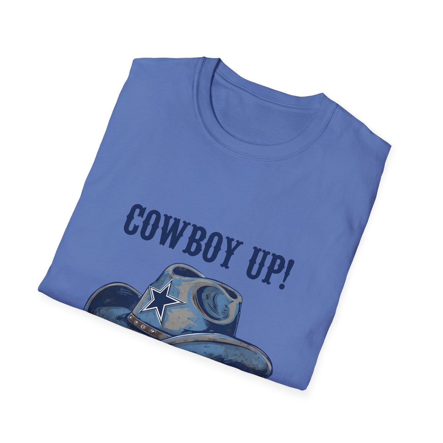 Cowboy Up! Unisex Softstyle T-Shirt - Casual Western Tee for Rodeos, Country Events, Fun Graphic Shirt, Everyday Wear