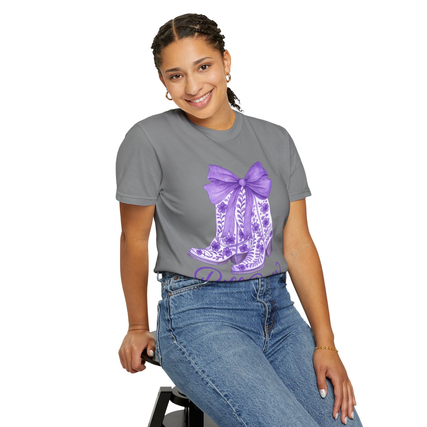 Purple Cowboy Boots T-Shirt | Western Style Tee, Festival Wear, Country Music Shirt, Gift for Horse Lovers, Casual Chic