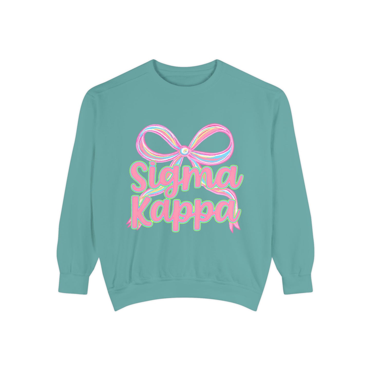 SigmaKappa Garment-Dyed Sweatshirt, Sorority Sweatshirt, College Apparel, Gift for Sorority Sisters, Cute Casual Wear