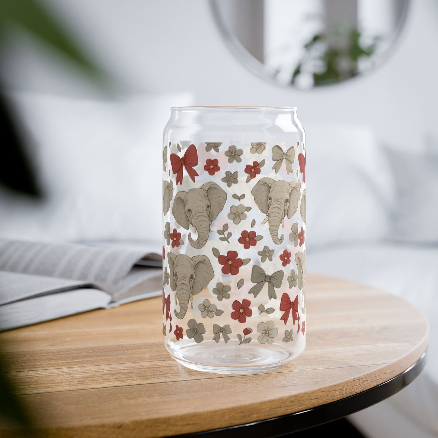 UA Crimson Tide Sipper Glass, 16oz, Alabama Game Day, Rtr, Graduation Gift, College Student Gift, Alabama Alumni, Bama fan gift