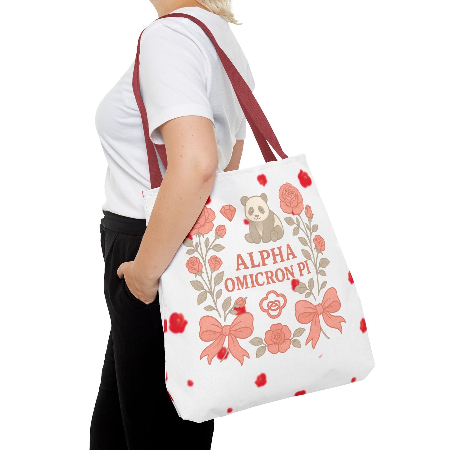 Floral Alpha Omicron Pi Tote Bag, Sorority Tote, Gift for Sisters, College Bag, Cute Everyday Tote