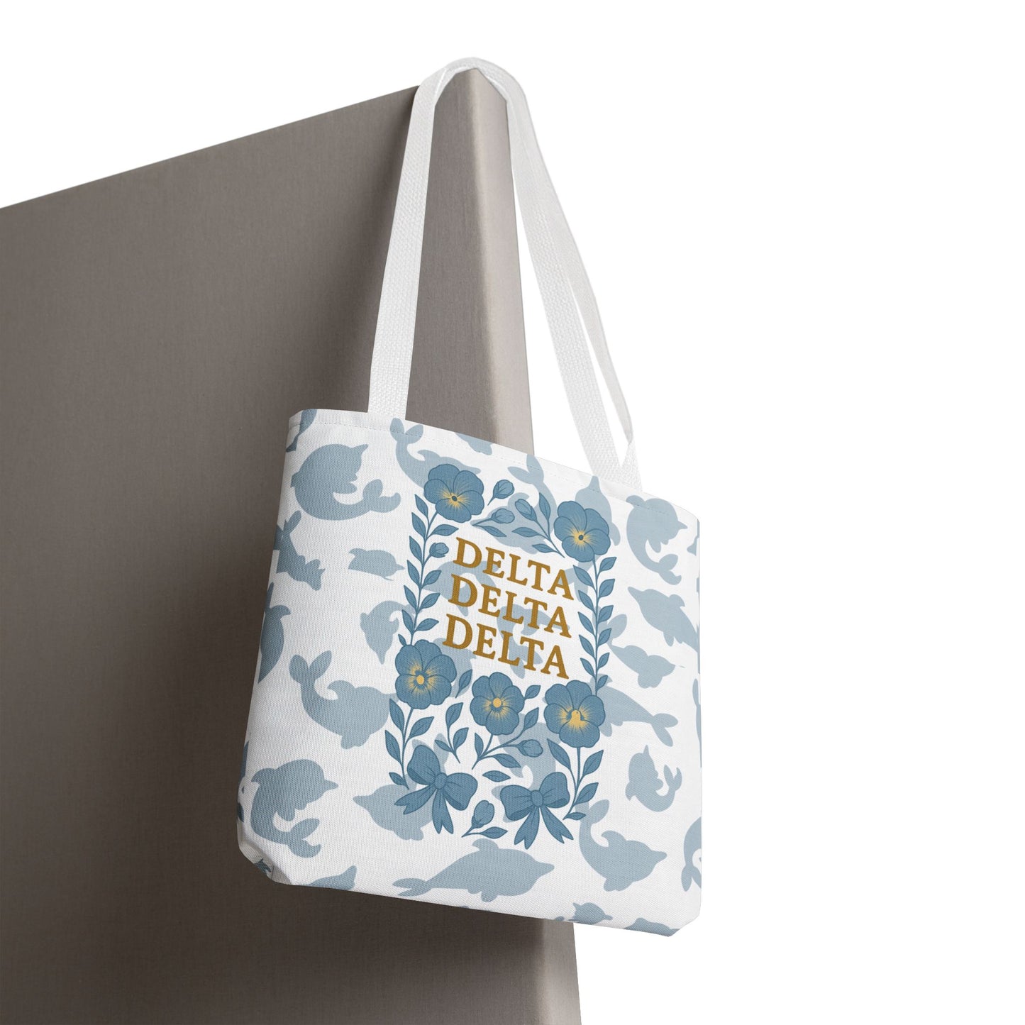 Delta Delta Delta Floral Tote Bag | Sorority Gift | Reusable Shopping Bag | Summer Accessory | Eco-Friendly Bag | Stylish Storage