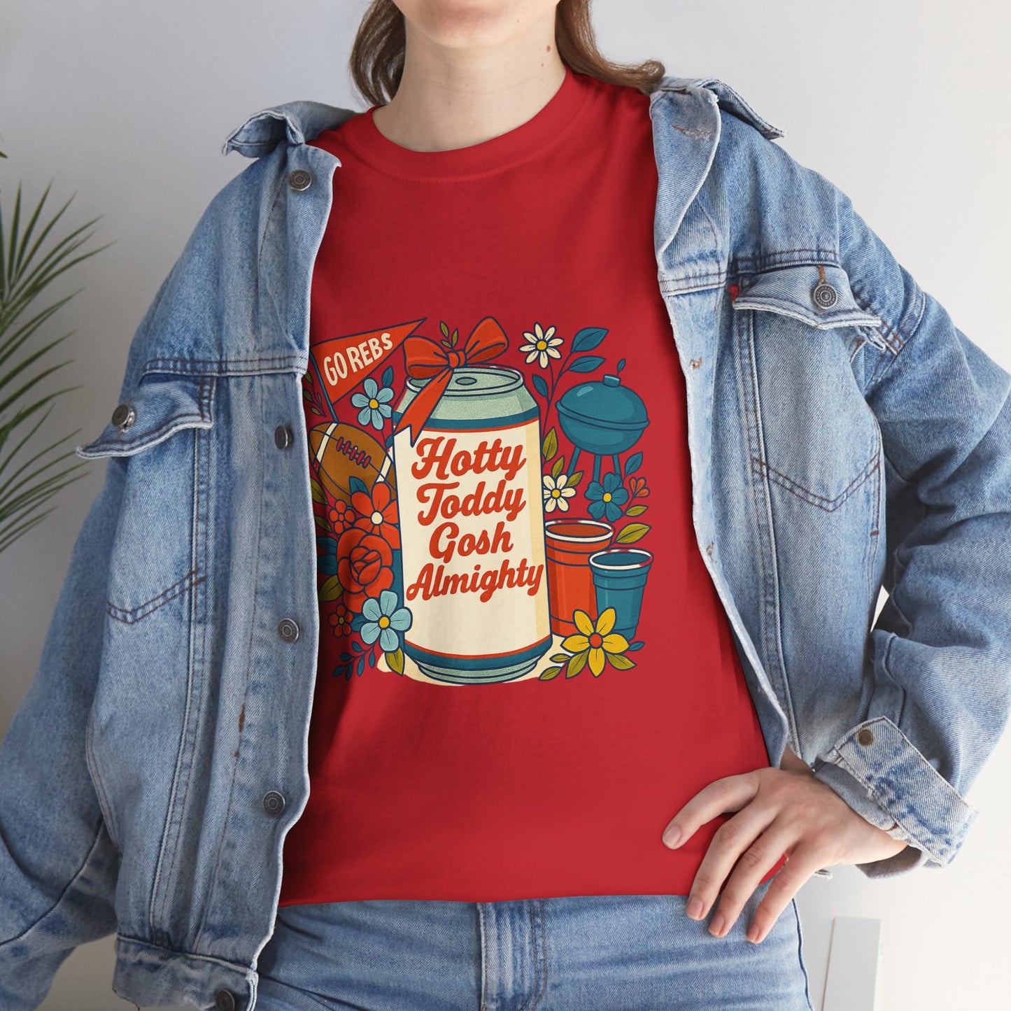 Hotty Toddy Heavy Cotton Tee - Unisex Graphic T-Shirt, Casual Wear, College Apparel, Gift for Students, Spring Break Fashion