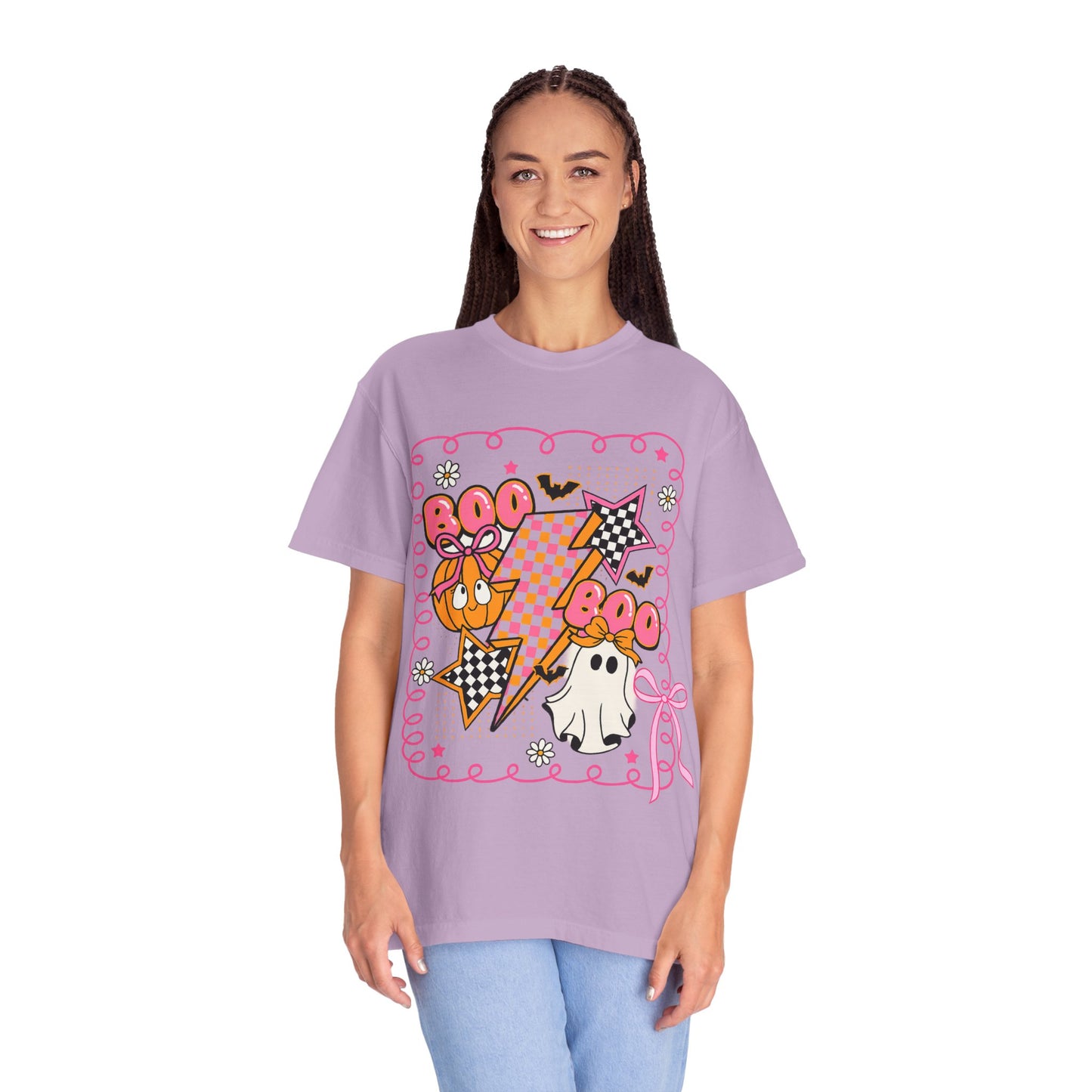 Retro Design Orange & Pink Unisex Halloween T-Shirt