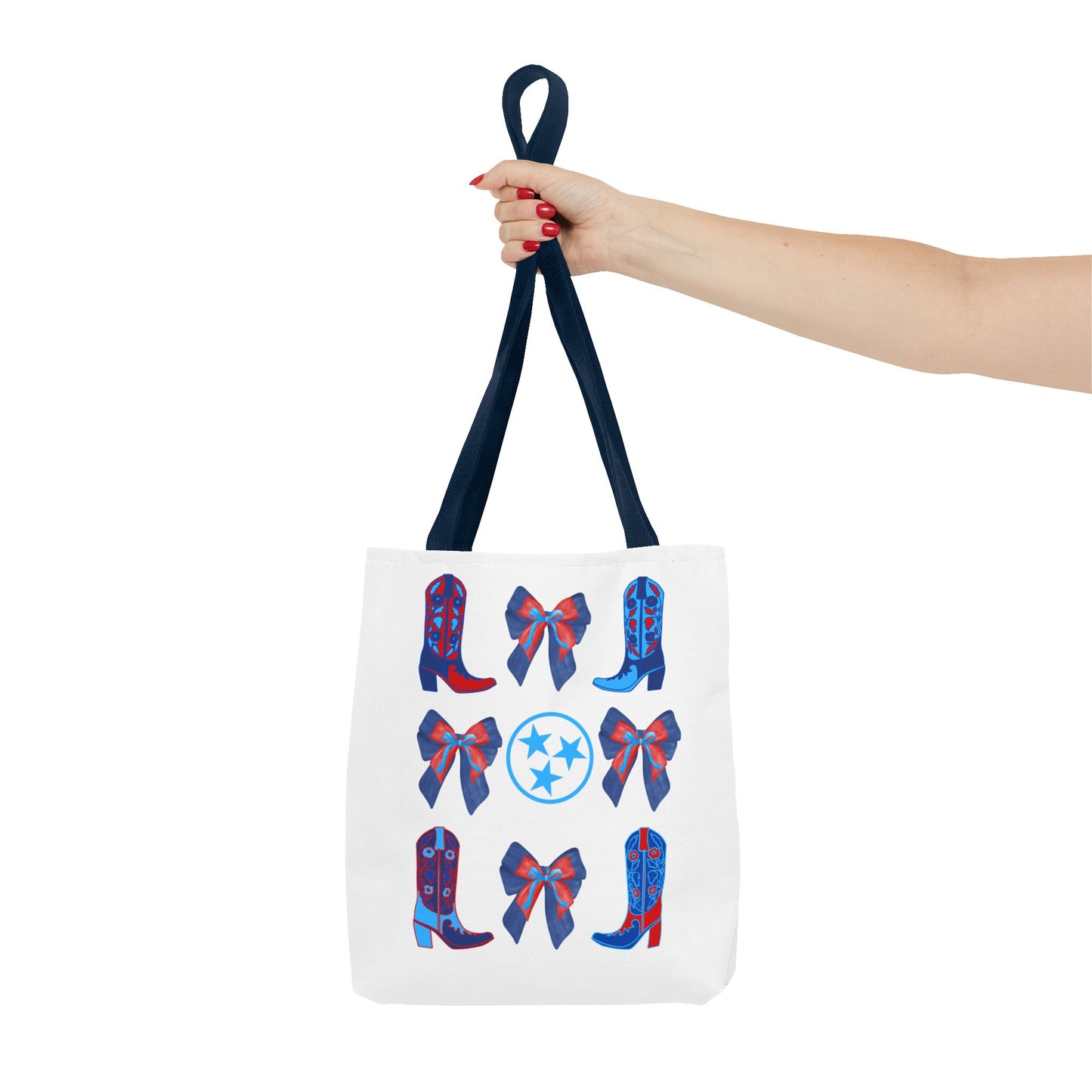 Tote Bag - Tennessee Titans Coquette Bow Design - Titan Up NFL Game Day Gift Nashville TN