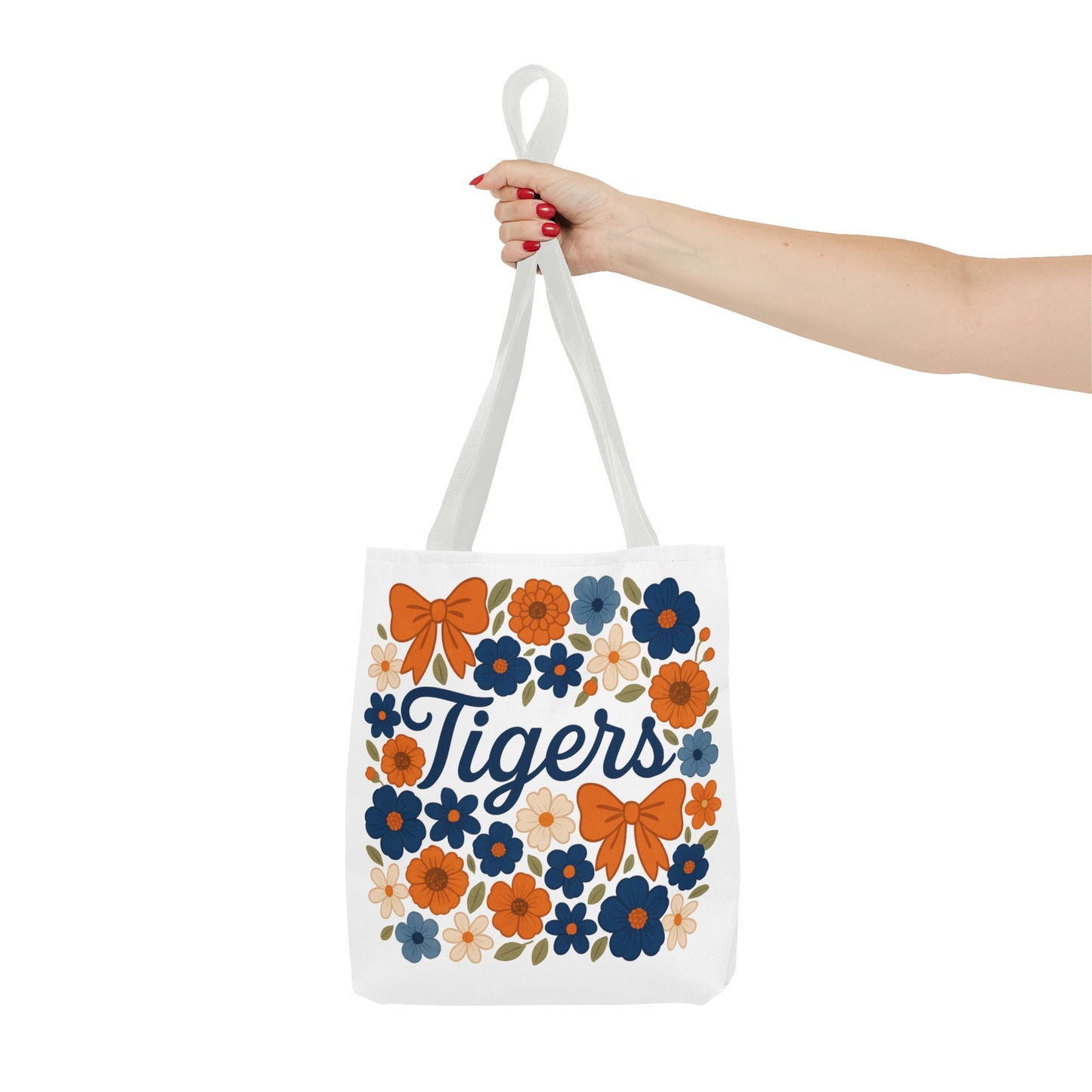 Floral Tiger Tote Bag, Cute Shopping Bag, Reusable Grocery Tote, Gift for Students, Eco-friendly Handbag, Graduation Gift, Alumni Gift
