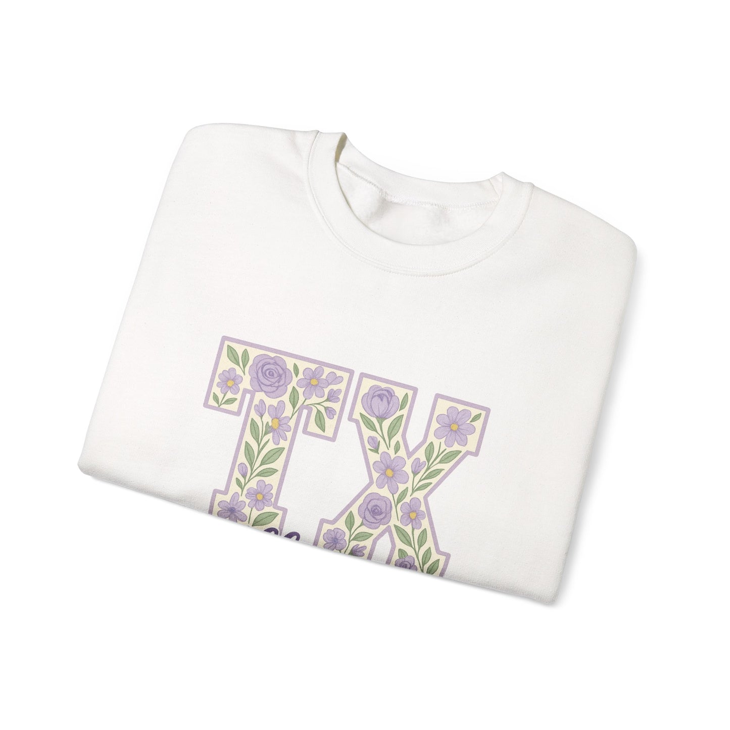 Texas Floral Sweatshirt, Cozy Unisex Crewneck, TX Riff Ram Bah Zoo Pullover, Gift for College Students, Texas Pride Apparel, Spring Fashion