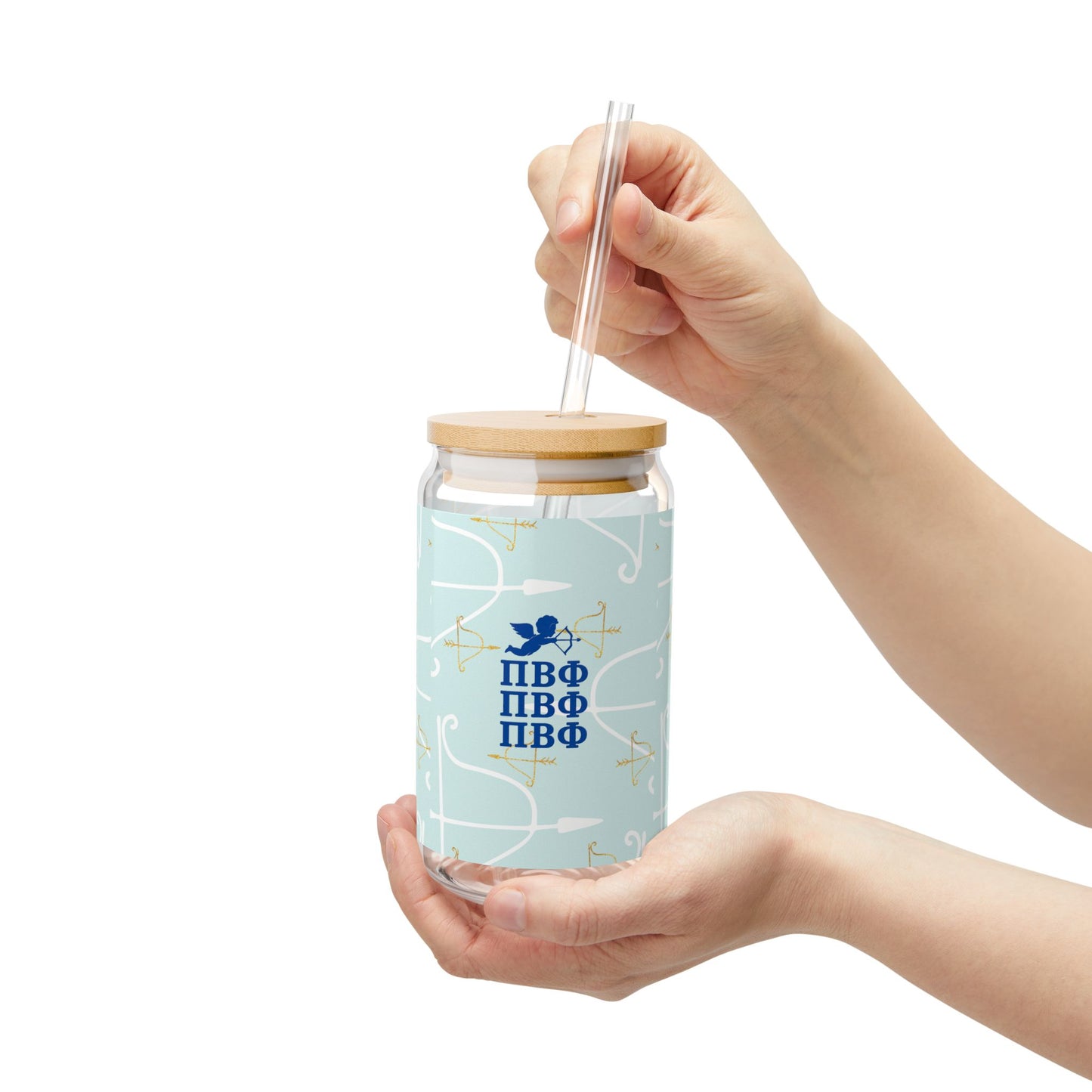 Pi Beta Phi Sipper Glass with Custom Design, Personalized Drinkware, Greek Life, Sorority Gift, Sisterhood