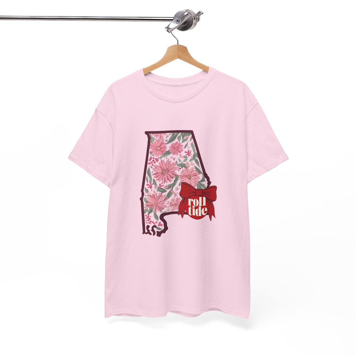 Floral Alabama Tee - Roll Tide Unisex Heavy Cotton T-Shirt, Casual Wear, Game Day Outfit, College Apparel, Southern Pride