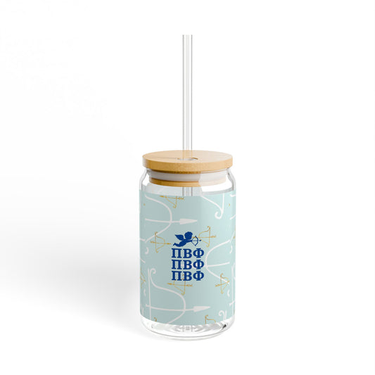 Pi Beta Phi Sipper Glass with Custom Design, Personalized Drinkware, Greek Life, Sorority Gift, Sisterhood