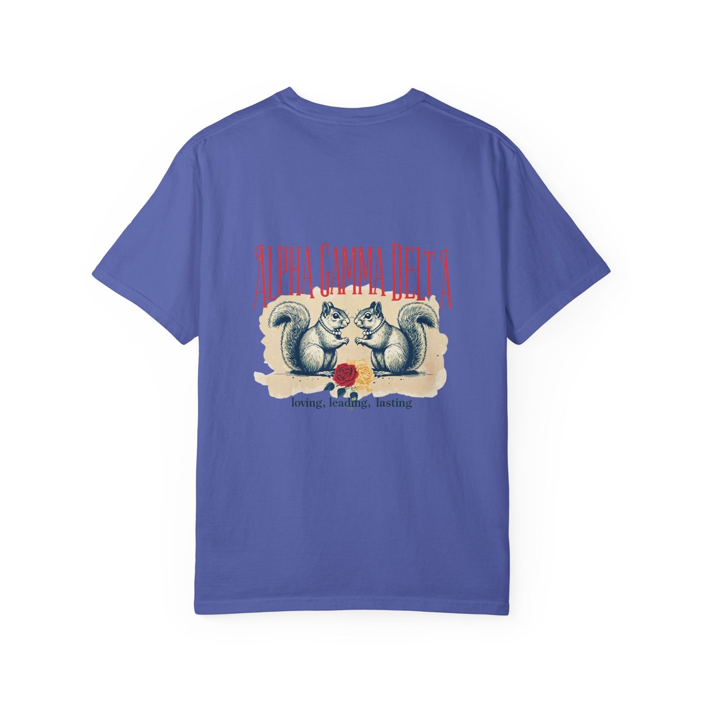 AGD Charming Sorority T-Shirt, Squirrel Design, Unisex Apparel, Perfect Gift, Casual Wear, College Life, Greek Life, Fraternity Events