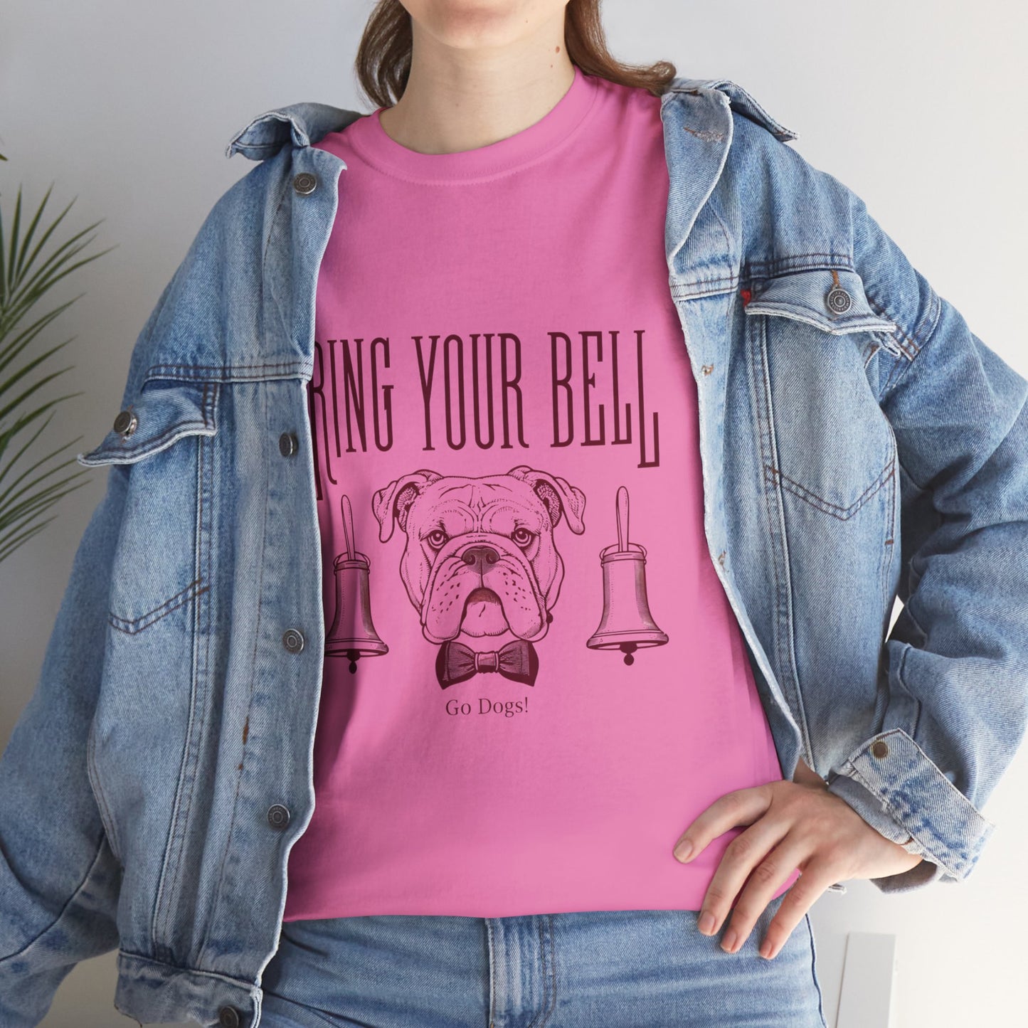 Dog Lover's Unisex Heavy Cotton Tee | 'Ring Your Bell' Shirt, Bulldog Tee, Pet Owner Gift, Funny Dog Apparel, Casual Wear