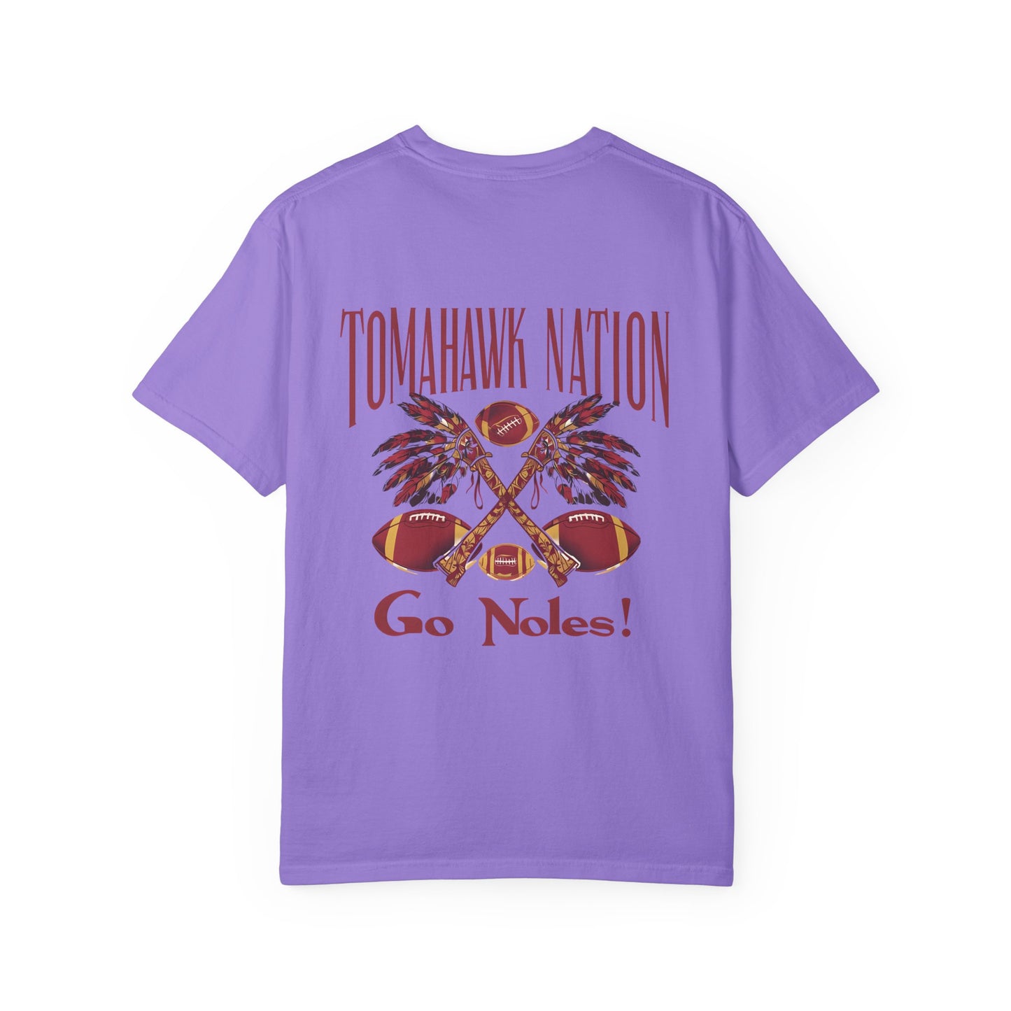 Tomahawk Nation T-Shirt, Unisex College Football Tees, Garment-Dyed Fan Apparel, Go Noles Spirit Wear, Game Day Outfit