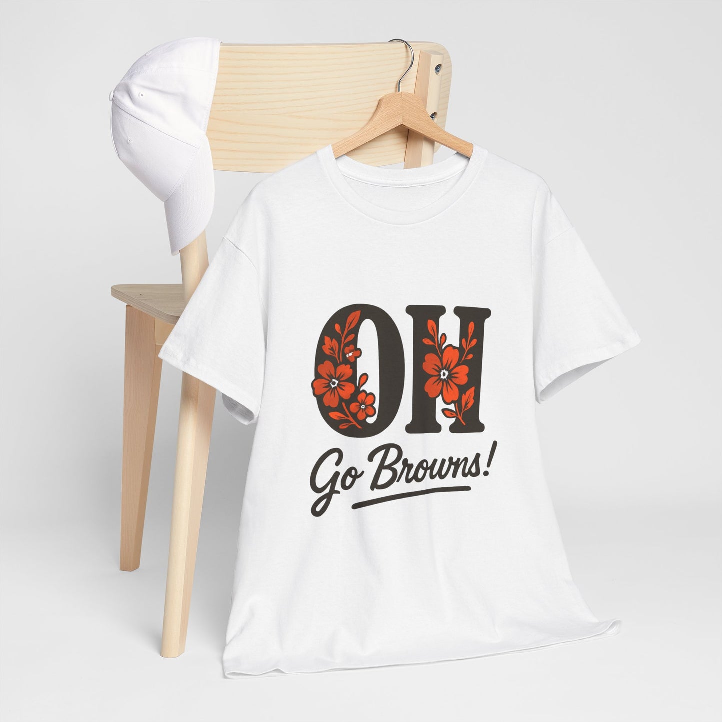 OH Go Browns Floral Unisex Tee, Fan Apparel, Game Day Shirt, Casual Wear, Gift for Sports Lovers
