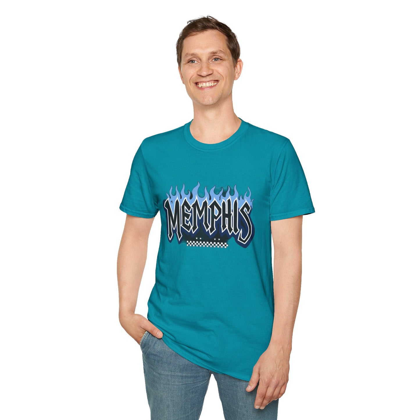 Memphis Flame Graphic T-Shirt, Unisex Tee, Casual Wear, Gift for Music Lovers, Summer Fashion, Graphic Design Shirt