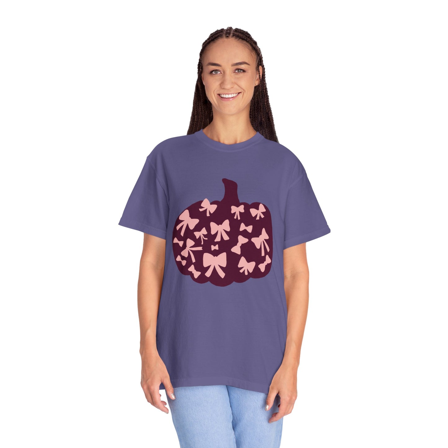 Pumpkin Bow Graphic Tee | Unisex Fall T-Shirt, Halloween Top, Cute Autumn Shirt, Gift for Her, Festival Wear