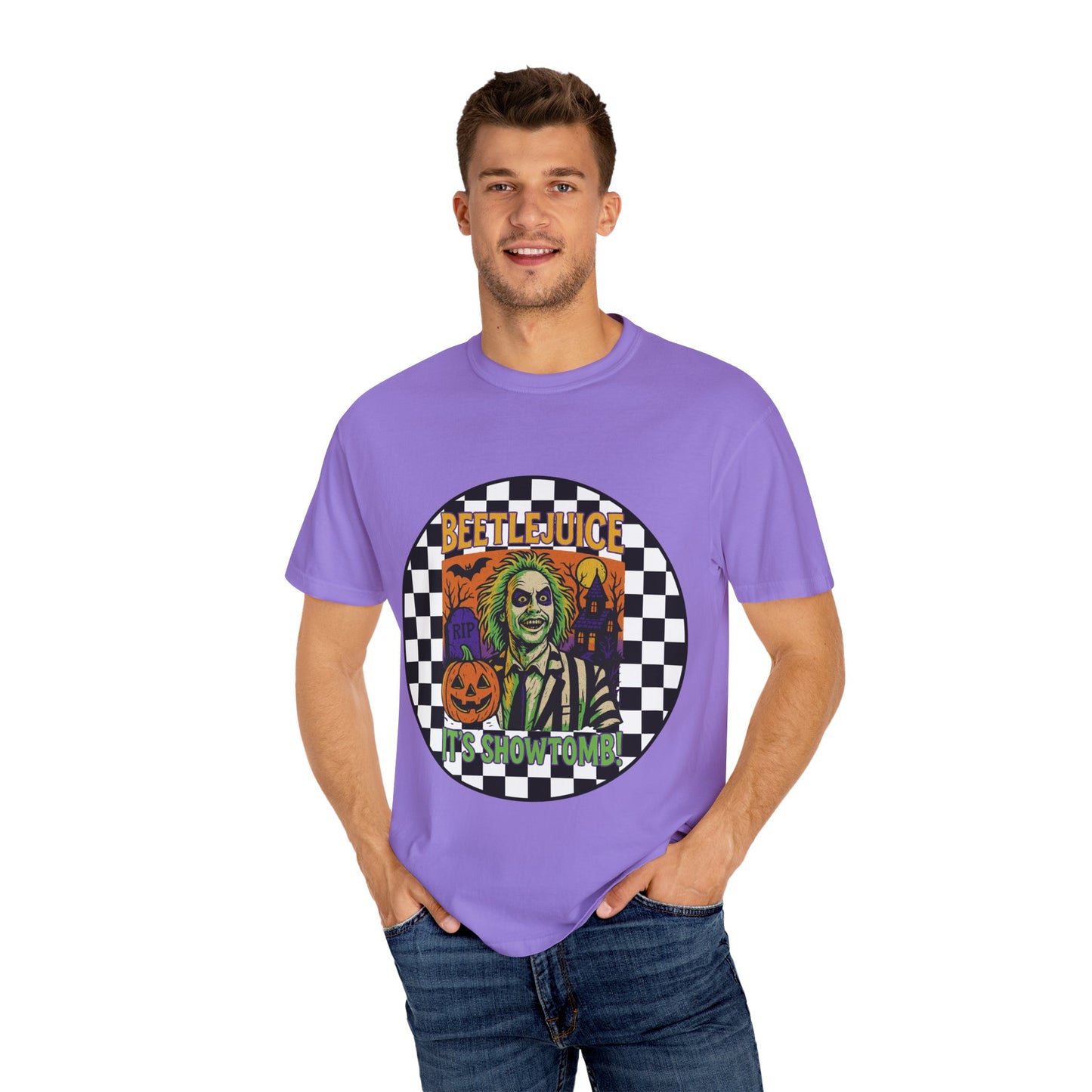 Beetlejuice Unisex T-shirt, Spooky Graphic Tee, Halloween Costume Shirt, Movie Fan Apparel, Eerie Clothing Gift