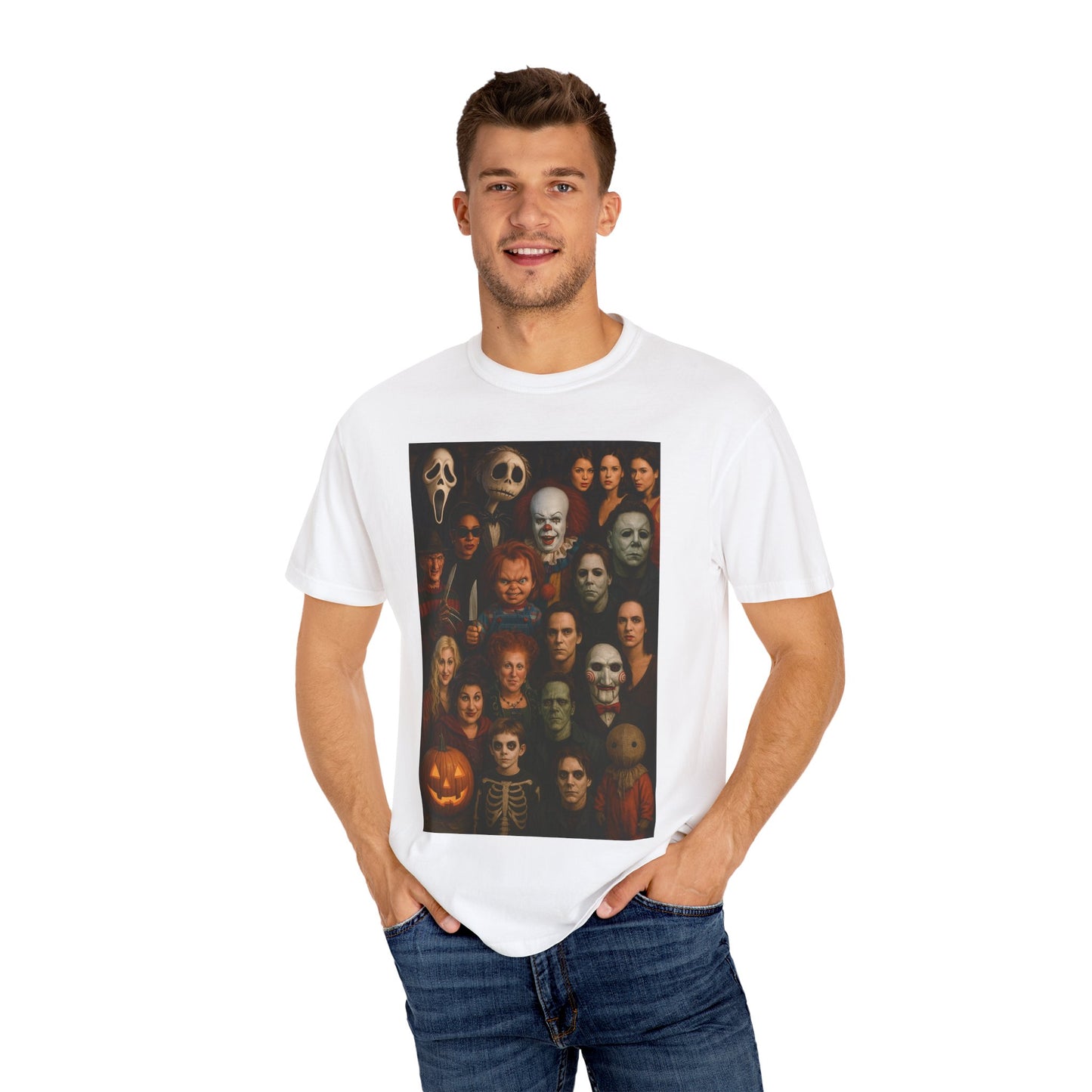 Spooky Halloween T-Shirt | Unisex Garment-Dyed Tee Featuring Iconic Horror Movie Characters, Perfect for Halloween Parties, Horror [...]
