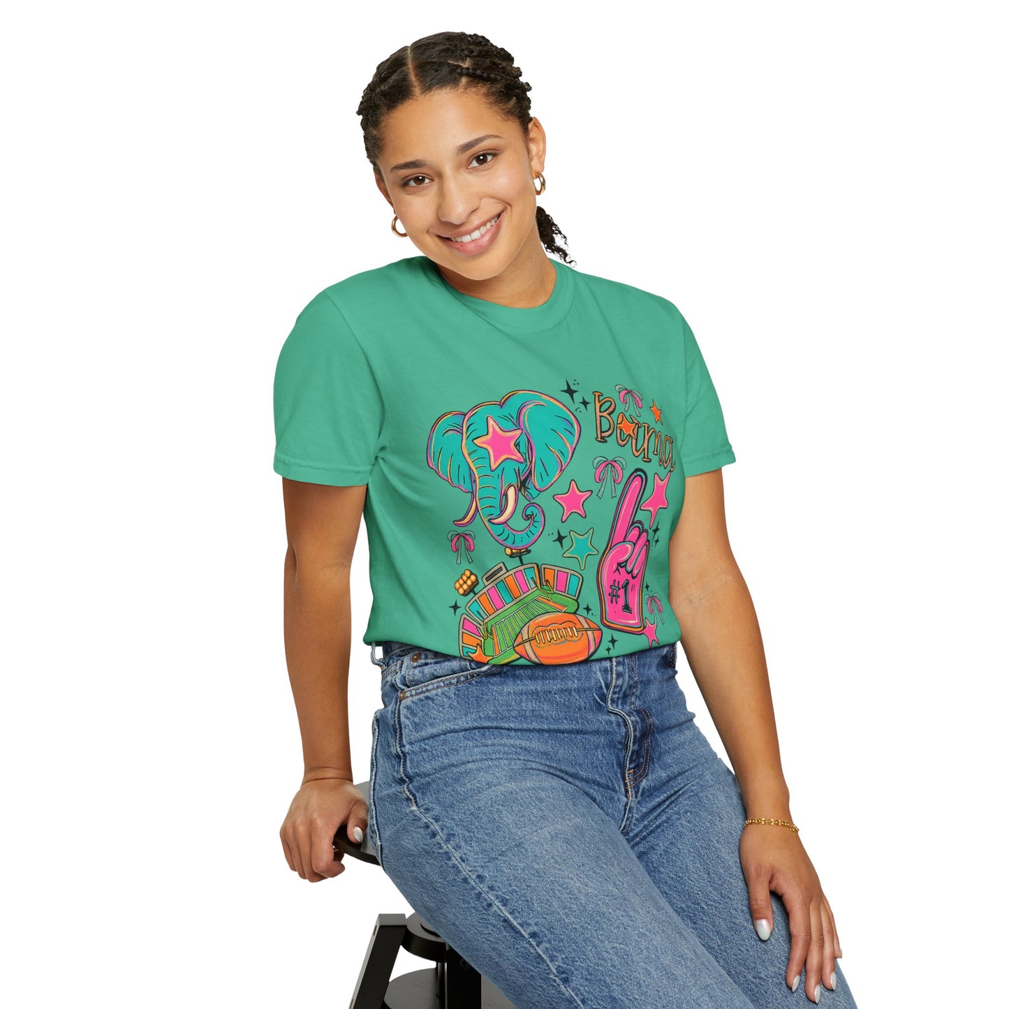 Preppy Neon Elephant Fan T-Shirt