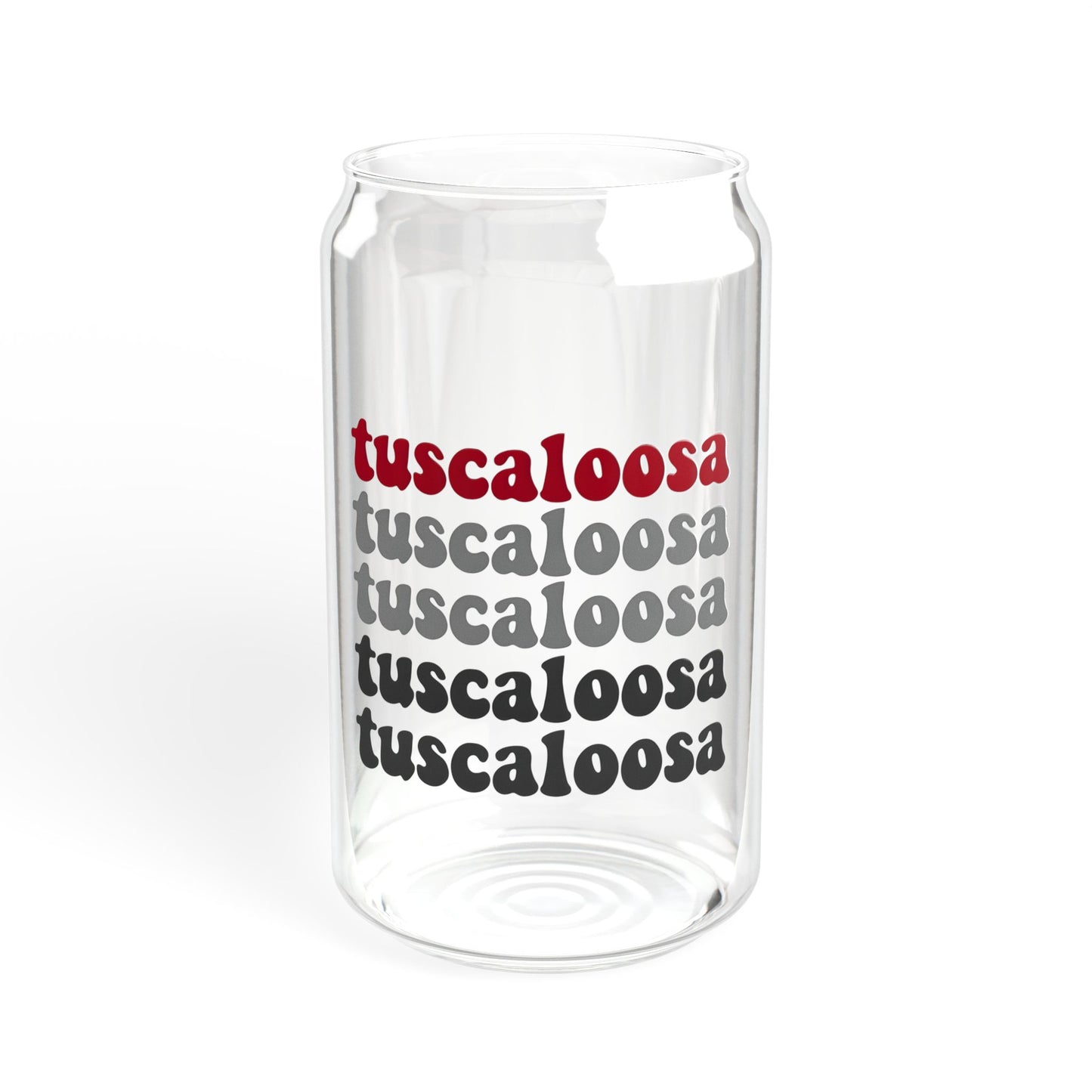 Stylish Tuscaloosa Sipper Glass, Eco-Friendly Drinkware, Glass Straw, College Student Gift, Customizable Cup, Home Bar Decor, Party Glass