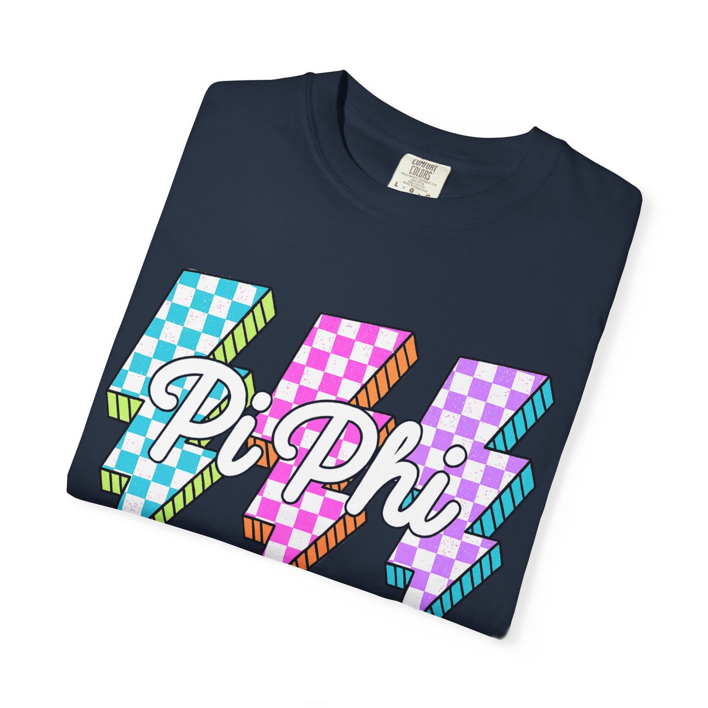 PB Phi Lightning Bolt Unisex T-shirt | Vibrant Greek Life Apparel, Unique Gift for Sorority Sisters, Casual Wear, Celebrating Sisterhood