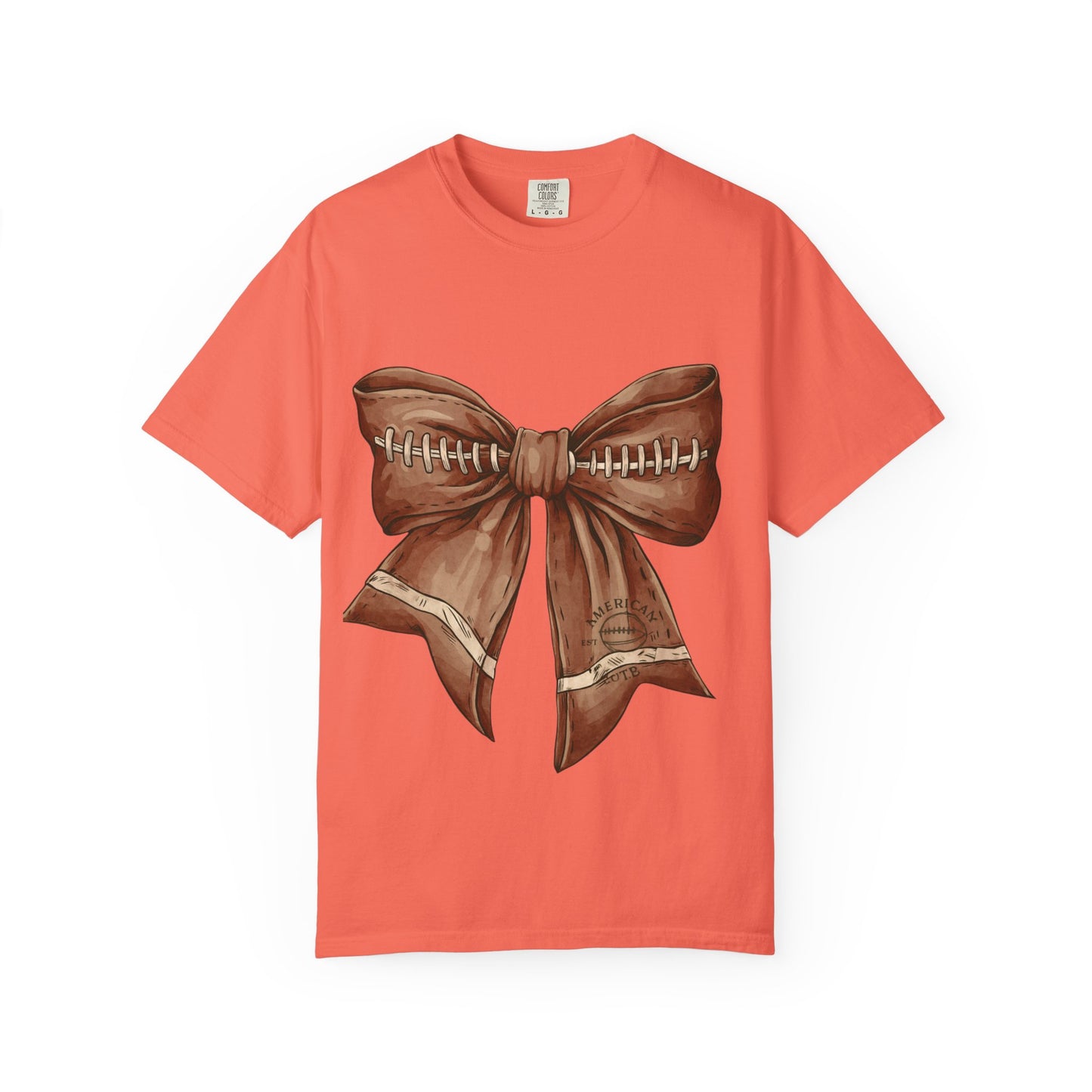 Football Bow T-Shirt: Unisex Casual Wear for Game Day Apparel
