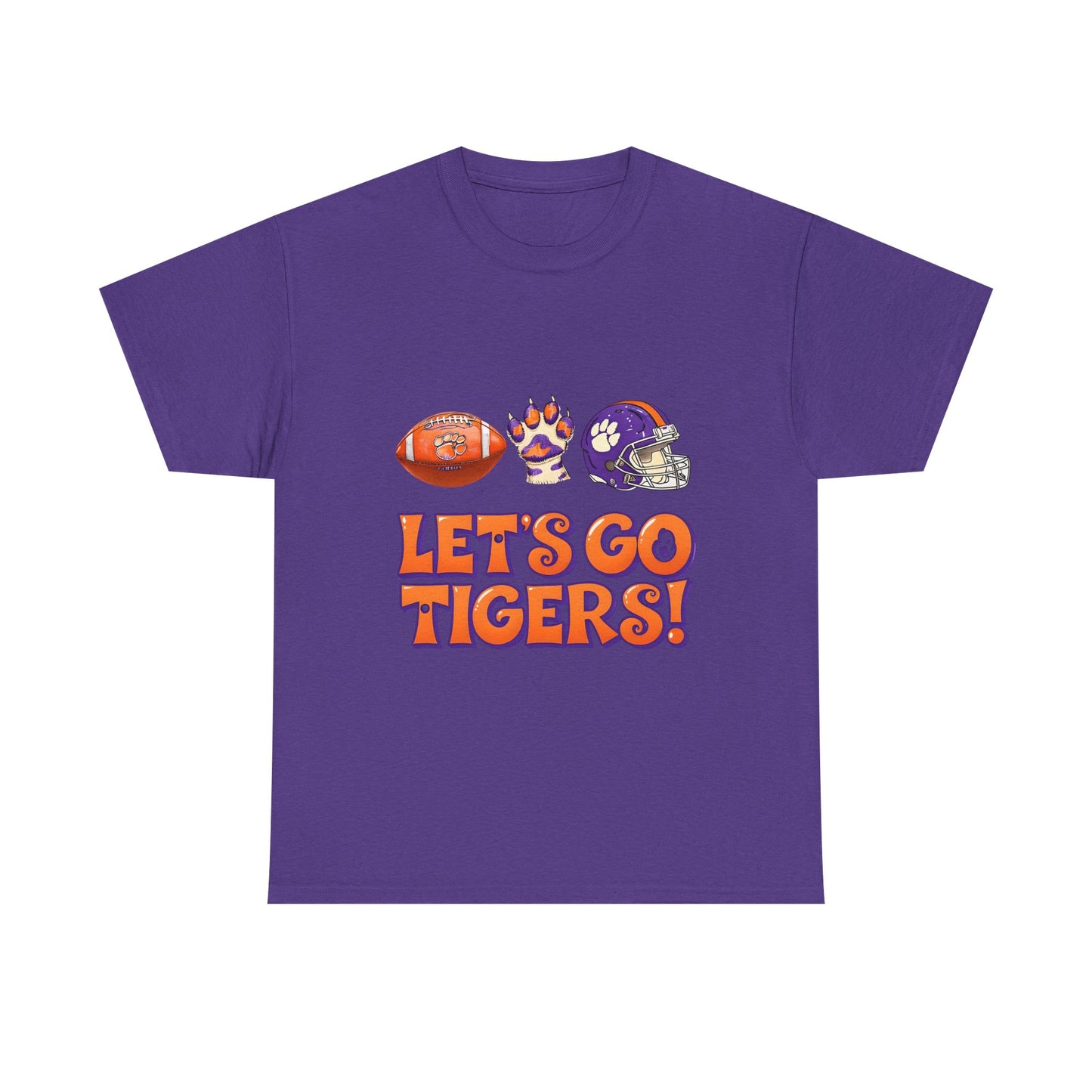 Unisex Heavy Cotton Tee - Let's Go Tigers! Sports Fan Tee, Game Day Shirt, Tailgate Apparel, Team Pride Top, College Football Gear