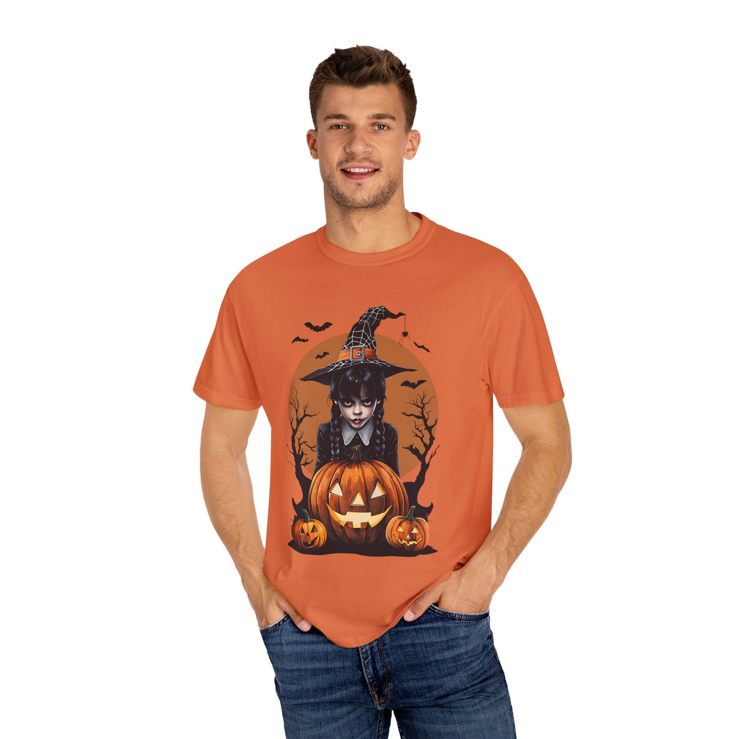Halloween Witch Graphic Tee, Spooky Unisex T-Shirt, Pumpkin Halloween Costume, Fall Festive Apparel, Witchy Shirt for October
