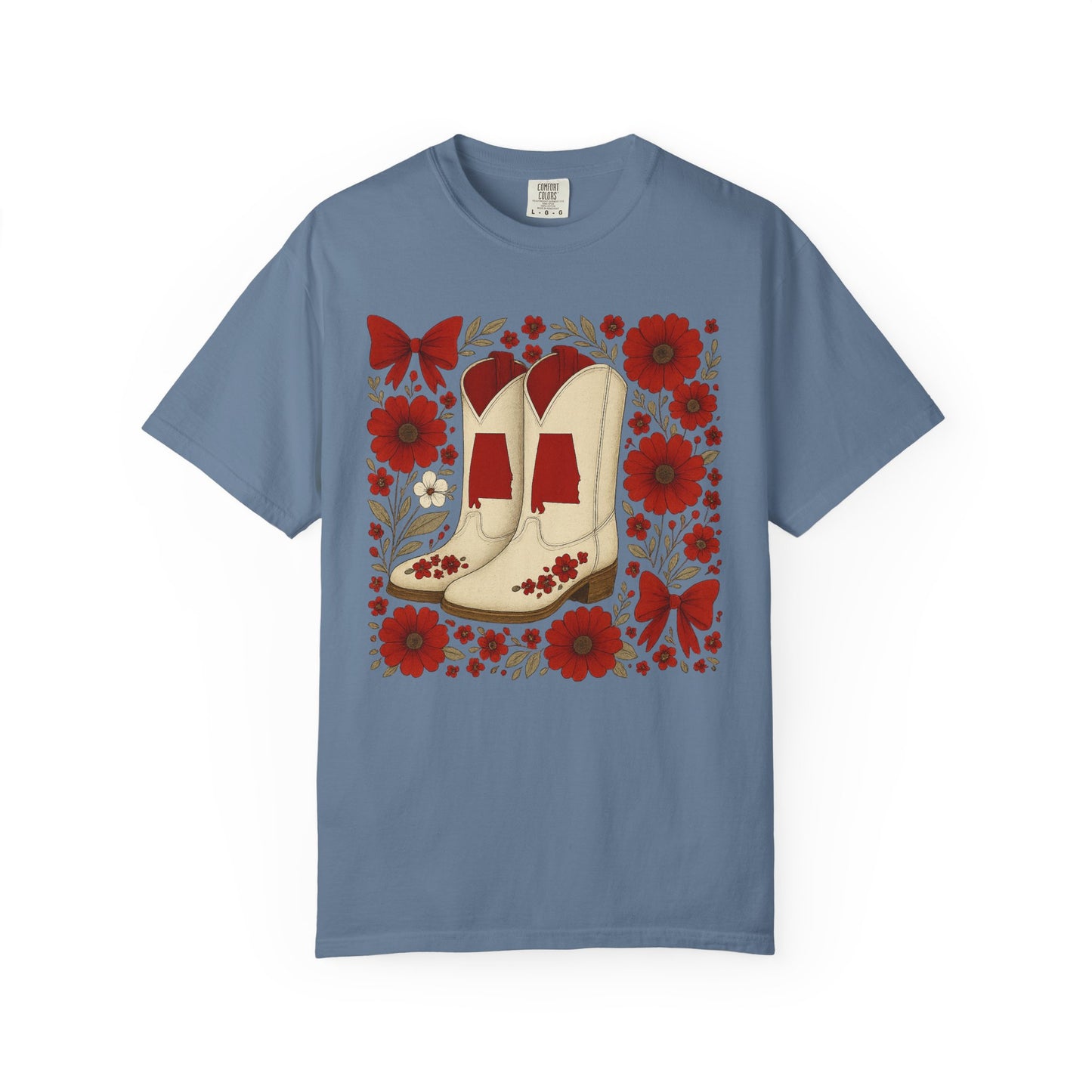 Vintage Cowboy Boots Floral Unisex T-shirt - Alabama Fan, Bama Game Day