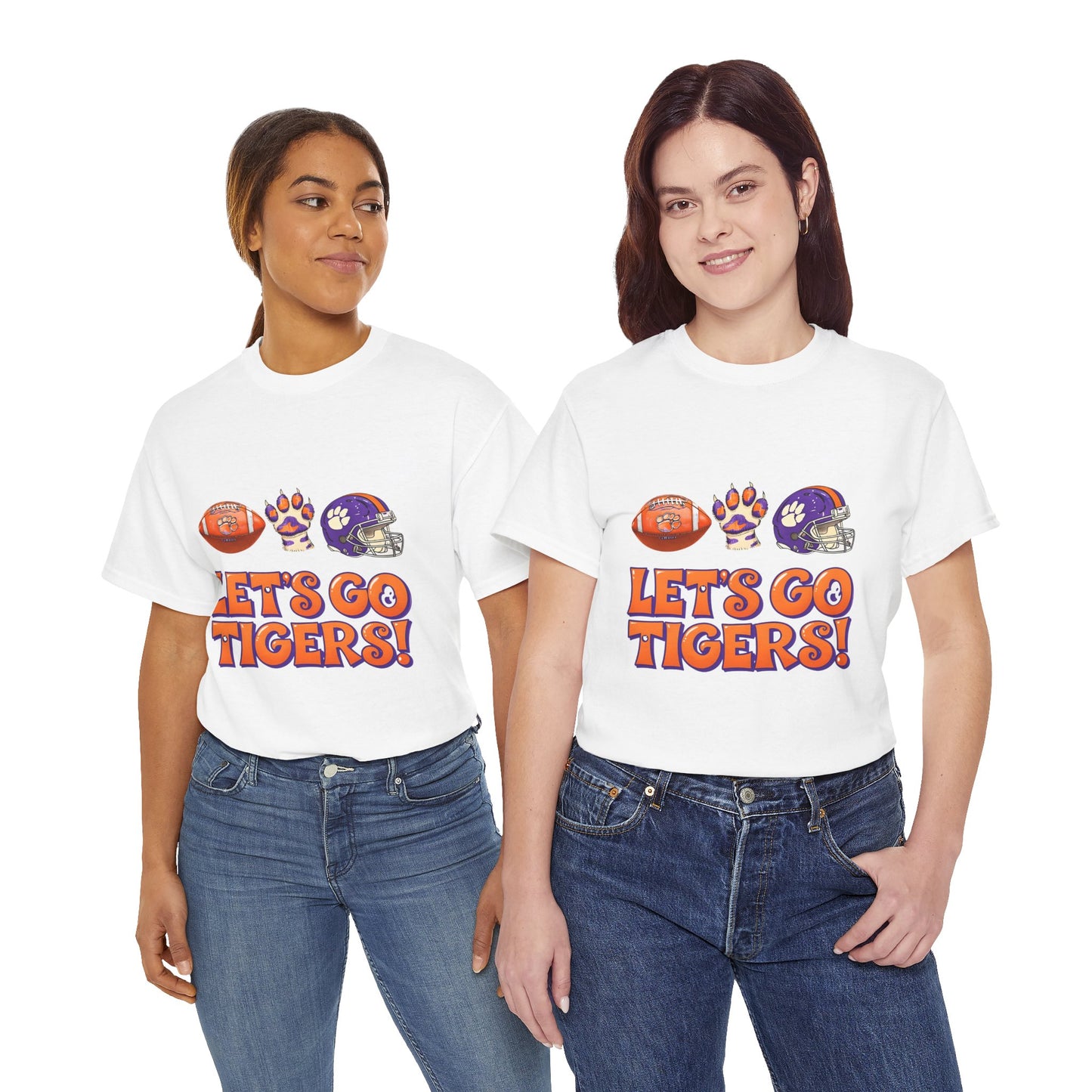 Unisex Heavy Cotton Tee - Let's Go Tigers! Sports Fan Tee, Game Day Shirt, Tailgate Apparel, Team Pride Top, College Football Gear