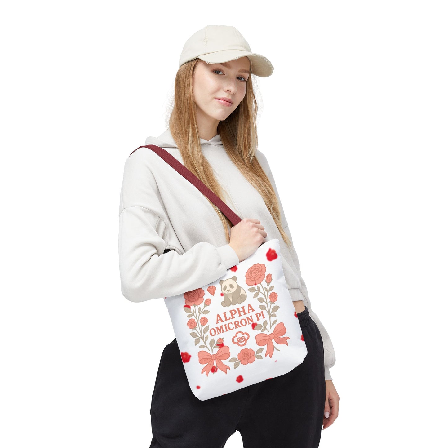 Floral Alpha Omicron Pi Tote Bag, Sorority Tote, Gift for Sisters, College Bag, Cute Everyday Tote