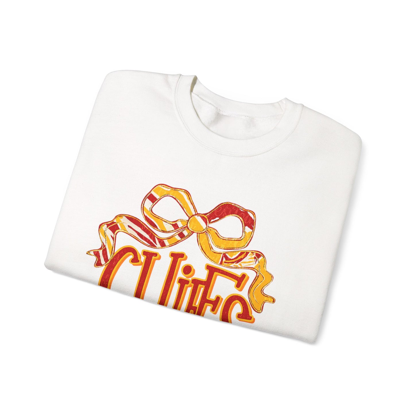 Chic Bow Design Unisex Sweatshirt, Cozy Fall Apparel, Holiday Gift, Casual Wear, Comfortable Style, Unique Sweatshirt