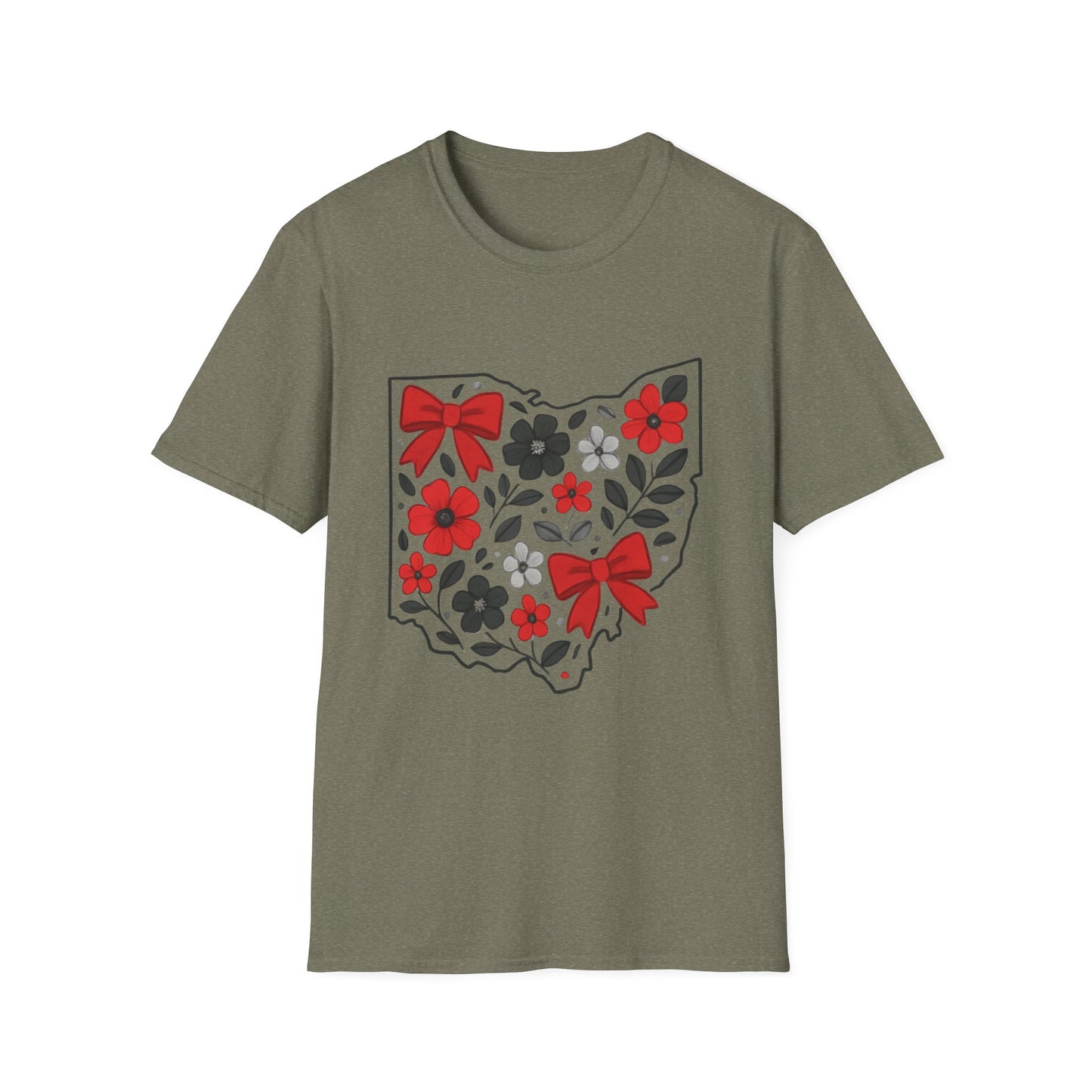 Ohio Floral T-Shirt, Unisex Tees, Gift for Her, Vintage Style, Summer Wardrobe Essential, State Pride