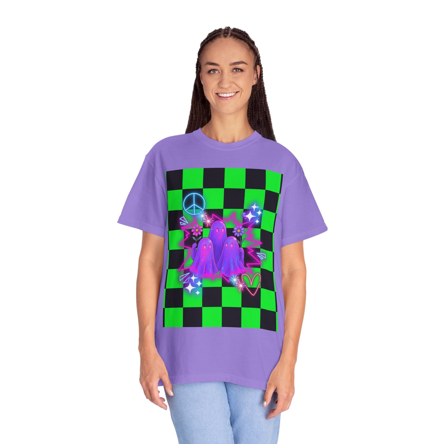 Vibrant Ghost Graphic Tee, Unisex T-shirt, Retro Vibe Shirt, Perfect for Halloween, Party Wear, Casual Style, Unique Gift