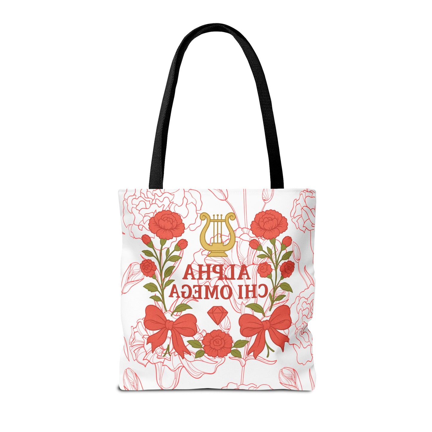 Floral Sorority Alpha Chi Omega Tote Bag, College Essentials, Gift for Sorority Sisters, Eco-Friendly Shopping Tote, Alpha Chi Omega Apparel