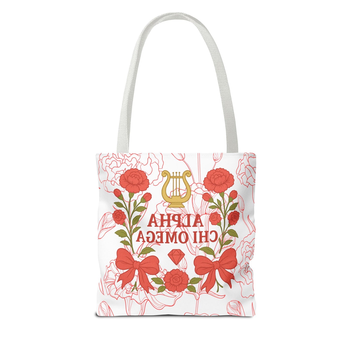 Floral Sorority Alpha Chi Omega Tote Bag, College Essentials, Gift for Sorority Sisters, Eco-Friendly Shopping Tote, Alpha Chi Omega Apparel