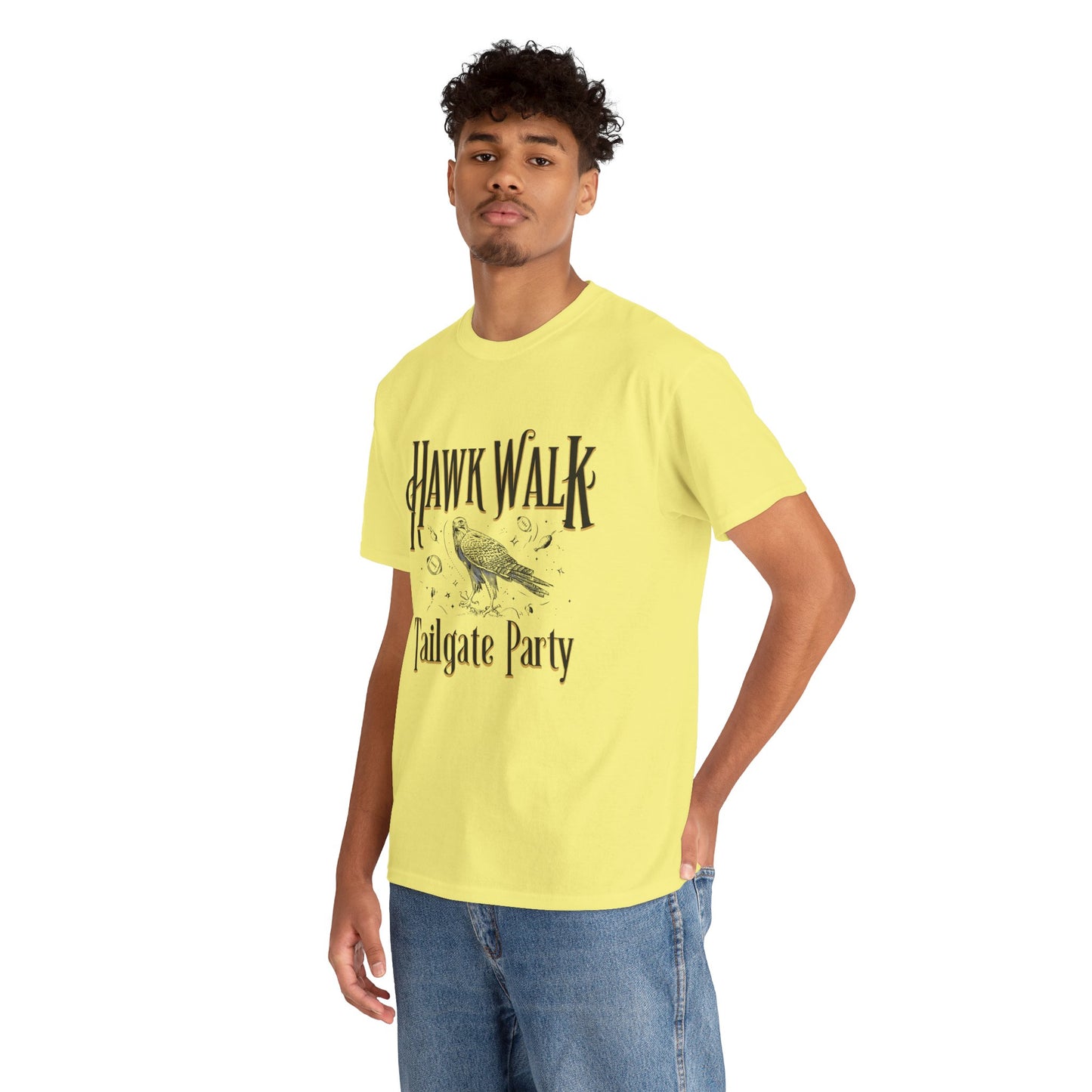 Hawk Walk Tailgate Tee, Unisex Cotton Shirt, Outdoor Event T-Shirt, Festival Wear, Bird Lover Gift, Sports Gathering Apparel