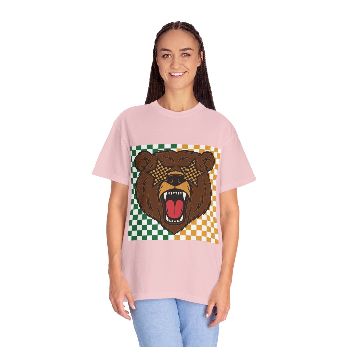 Checkered BU Bear Unisex T-shirt