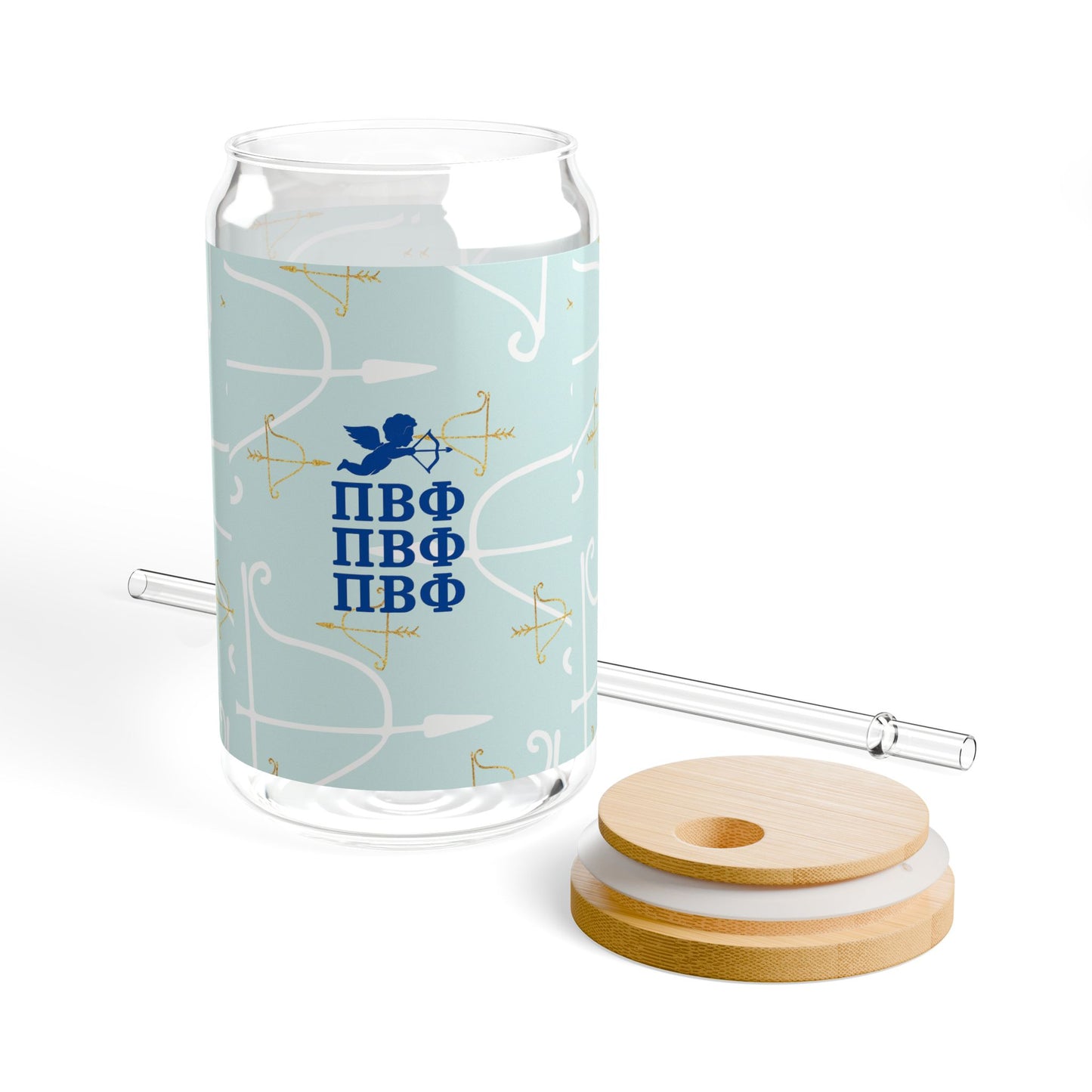 Pi Beta Phi Sipper Glass with Custom Design, Personalized Drinkware, Greek Life, Sorority Gift, Sisterhood
