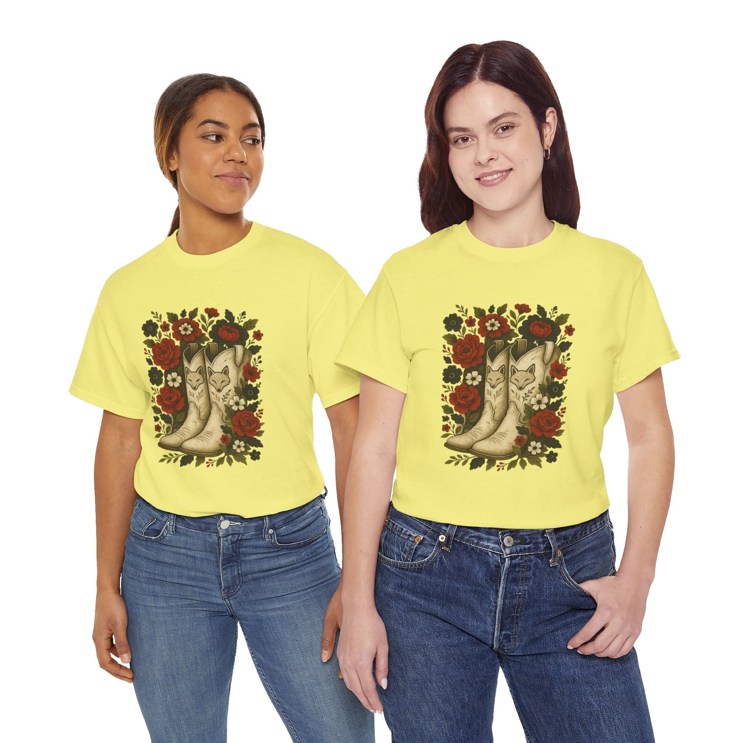 AR State Red Wolves Vintage Floral Cowboy Boots Tee