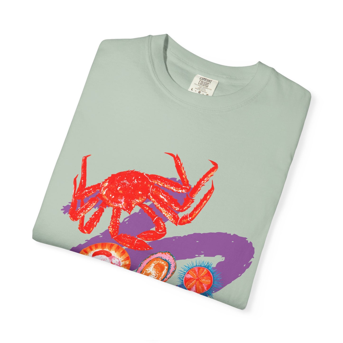 Comfort Colors Vibrant Seafood T-Shirt, French Coastal Tee, Distressed Shirt, Oversized Coquette Aesthetic, Nautical Style